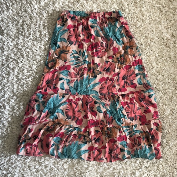 Kindom Skirt Pink Blue Floral Ruffle Size Medium - Picture 6 of 8
